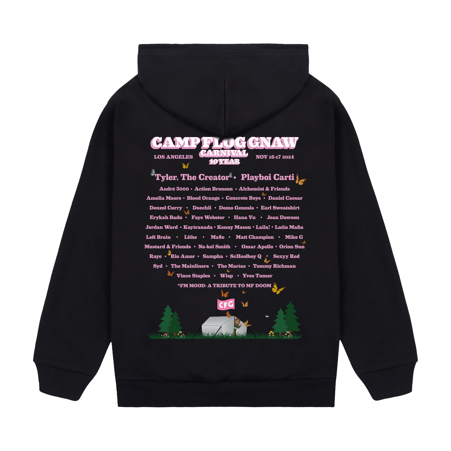 LINEUP BLACK HOODIE by GOLF WANG