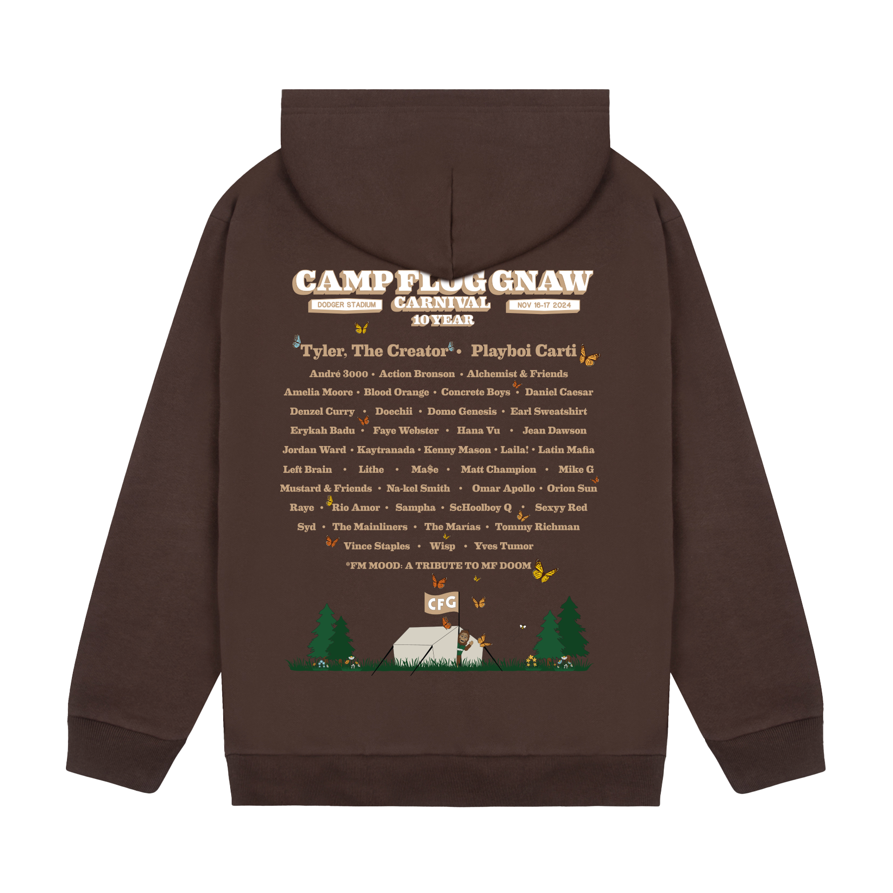 LINEUP BROWN HOODIE by GOLF WANG