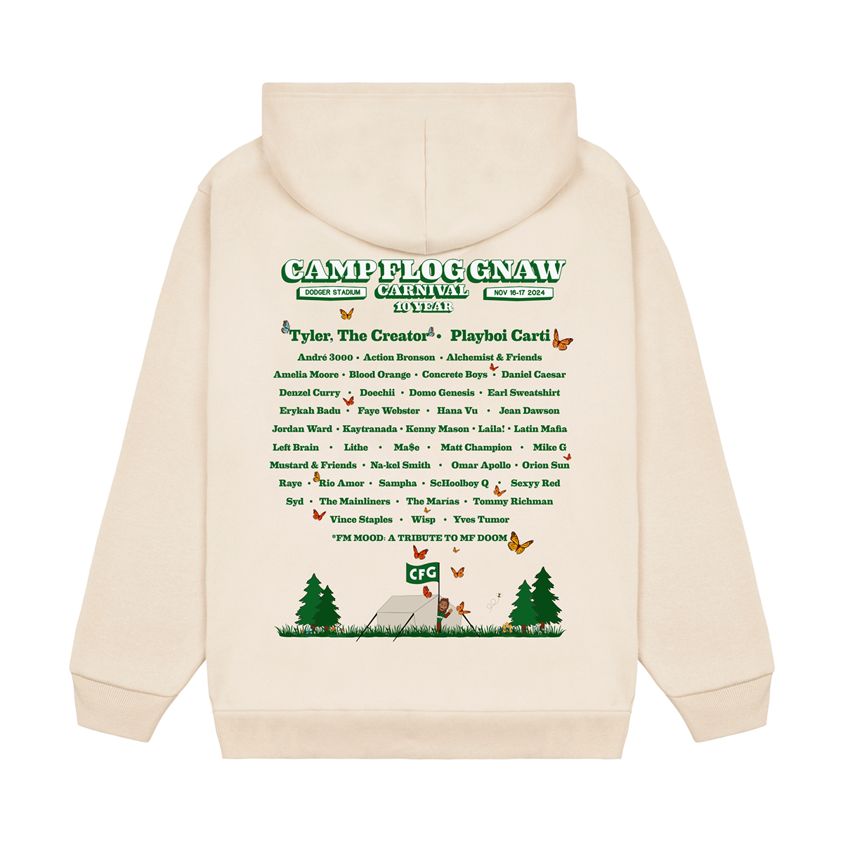 LINEUP CREAM HOODIE by GOLF WANG